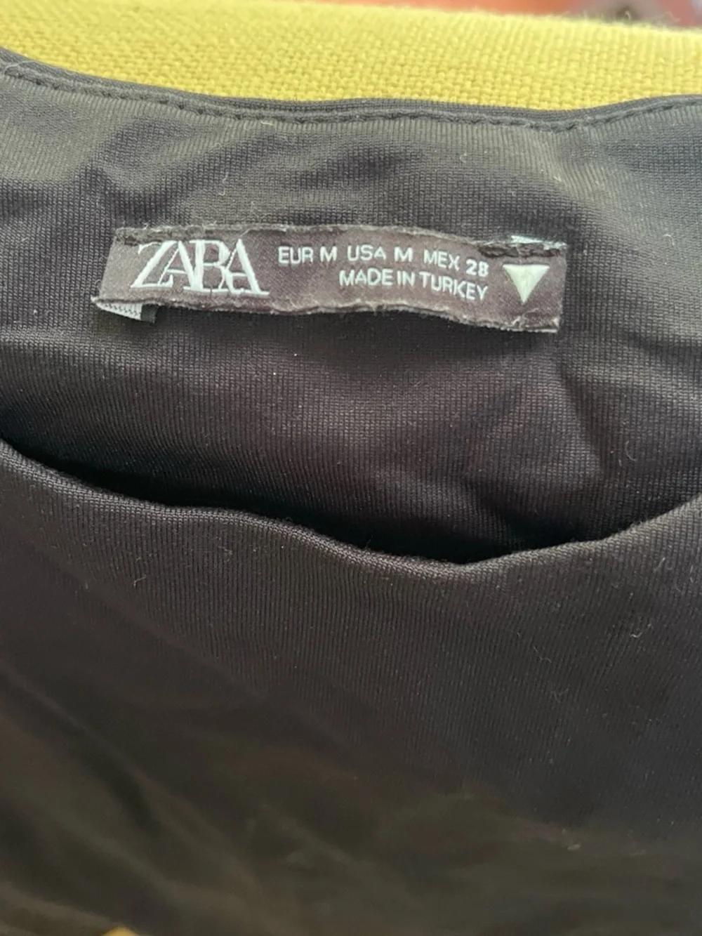 Zara Black Top with Yellow Trim